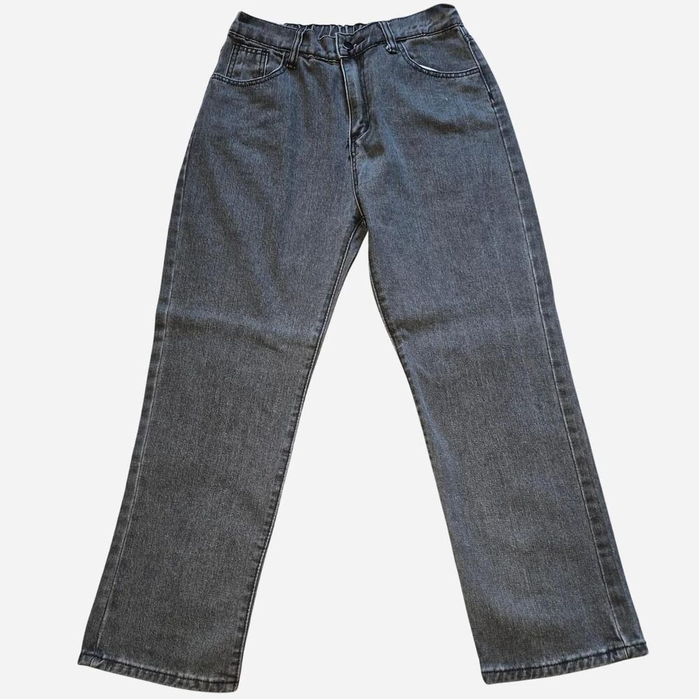 Grey Acid Wash Straight Leg Jeans Size S